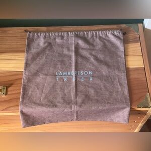 Lambertson Truex Brown Drawstring dust bag 14x13”